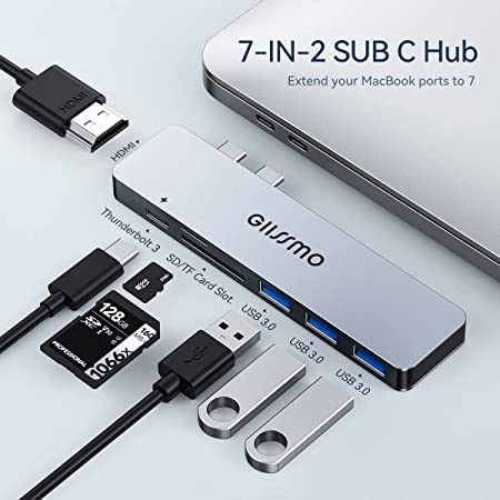 Adaptateur Hub USB-C 7-en-2 pour Apple Macbook Pro / Air / iMac / Mac Mini  / Google