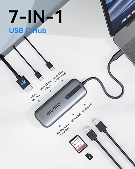 GIISSMO 7-in-1 USB C Hub HDMI