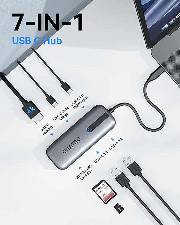 Equip 7en1 Hub USB-C a USB 3.0/ HDMI/ USB-C PD/ SD