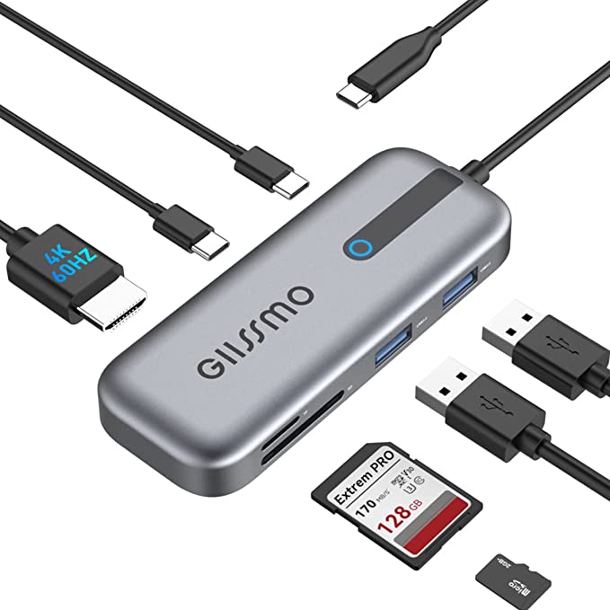 GIISSMO 7-in-1 USB C Hub Multiport Adapter